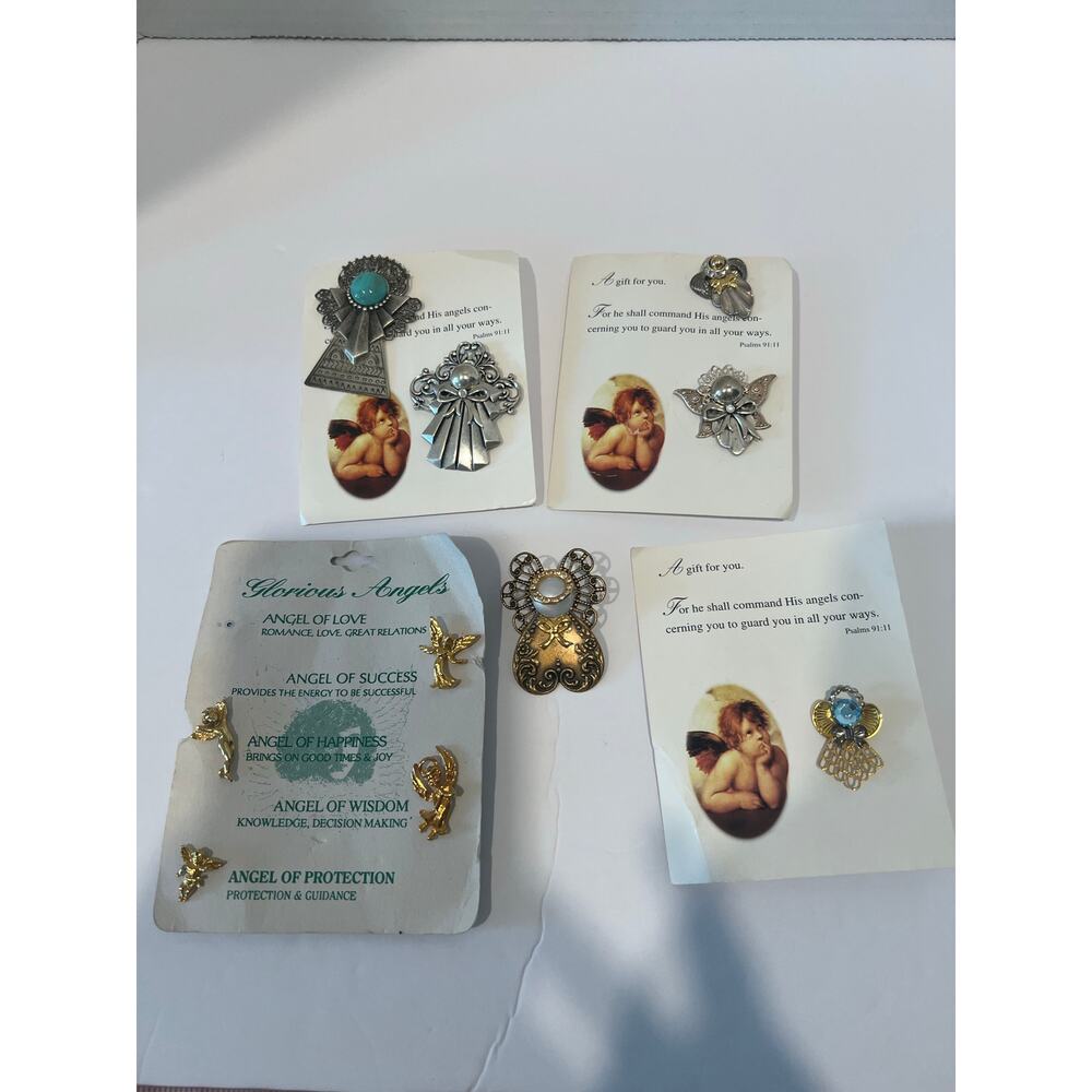 NWT 10 Vintage Handmade Angels Brooch Pins